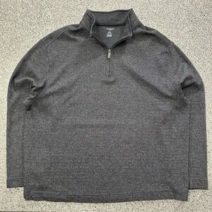Van Heusen Flex Quarter Zip Pullover Sweater Mens XXL Grey Classic Fit Big Tall